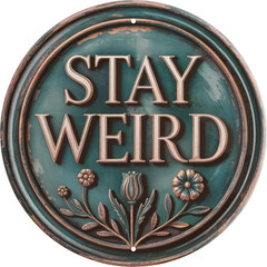Stay Weird Funny Retro Wall Metal Tin Signs Decor 8X8 In