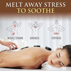 SereneLife PSLMSGST70B Heating Box Hot Stone Massage Kit with Warmer