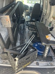 Rogue gym set (squat rack, plates, bench, hex bar) Good condition