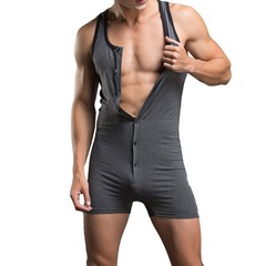 Men’s Athletic Supporters Piece Bodysuit Cotton Jumpsuit Slim Fit Active Base…