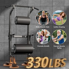 SogesPower Power Tower Dip Station Pull Up Bar for Home Gym Adjusta… Fast Ship