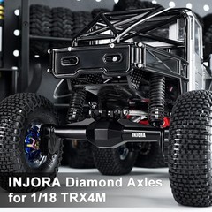 INJORA +5mm Diamond Portal Axles with Lay Down Servo Mount & Links for 1/18 R…