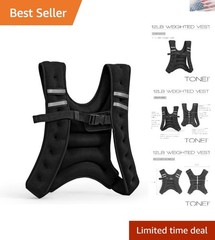 12 lb Tone Weighted Vest for Enhanced Workouts – Neoprene, Reflective Safety