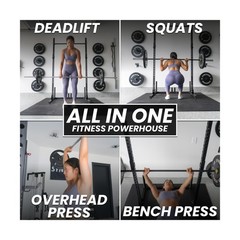 Synergee 2200 Series Squat Rack 750lb Capacity, Adjustable Pull-Up Bar, J-Cup…