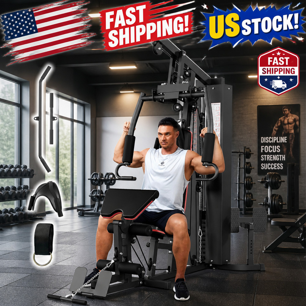 Multifunctional Home Gym Equipment, Workout Station with 150LBS Weight Stack
