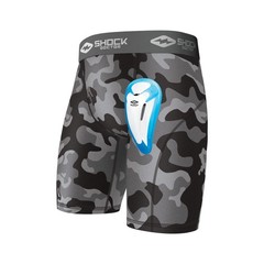 Compression Short Underwear with BioFlex Cup. Athletic Support, Black Camo, Y…