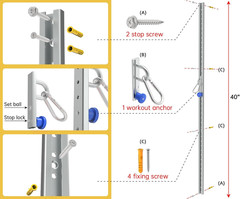 Wall-Mounted Anchor Fitness System – Adjustable, Multi-Functional, Space Saving
