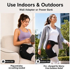 Hip Brace with Heat and Vibration, Adjustable Heating Pad for Hip Wearable Su…
