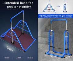 Gymnastics Horizontal Bar Expandable Gymnastic Bar Folding for Home, Adjustab…
