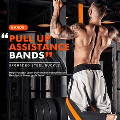 Adjustable Pull-Up Assist Bands Set of 3 with Fabric Foot Support for Home Fi…