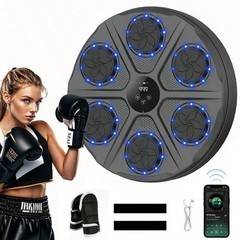 Smart Music Boxing Machine With LED & Gloves, Wall Mounted Fitness Trainer