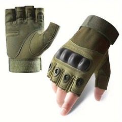 Unisex Breathable Tactical Gloves – Super Fiber & PVC, Half-Finger Sports Use