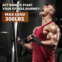 LAT Pulldown Bar & D Handle Attachment For Cable Machine Tricep Back Arm Workout