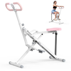 Squat Assist Trainer Foldable Squat Rider Machine for Glutes and Quads with 3 Te