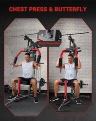 Home Gym Station with 400lb Capacity – Space-Saving Full Body Workout Machine
