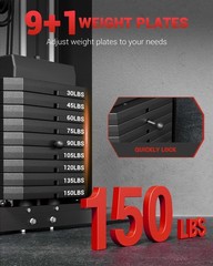 Multifunctional Home Gym Equipment, Workout Station with 150LBS Weight Stack