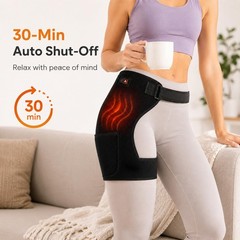 Hip Brace with Heat and Vibration, Adjustable Heating Pad for Hip Wearable Su…