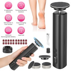 2 in 1 Adjustable Foot File Nail Grinder w/ Sandpaper Disks w/ Rotation Control