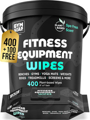 Gym & Yoga Mat Cleaner Wipes, Plant Based – 500 Gym Equipment Wipes to Clean Exe