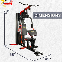 LX760 Multifunctional Full Home Gym System Workout Station with 122.5 Lbs Weight