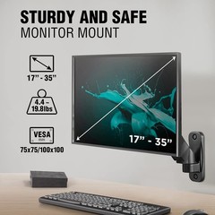 ELG Full Motion Swivel Monitor Wall Mount Stand Gas Spring for black /
