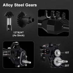 INJORA +5mm Diamond Portal Axles with Lay Down Servo Mount & Links for 1/18 R…
