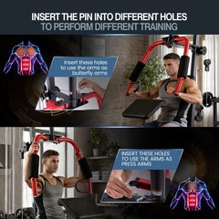 400LB Multifunctional Home Gym Equipment Body Workout Station with Pulley System