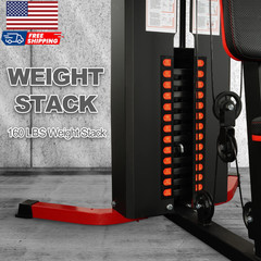 LX770 Multifunctional Full Home Gym System Workout Station with 160 Lbs Weight S