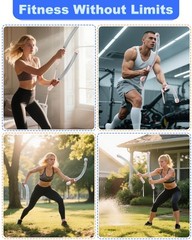 2PCS Weighted Ropeless Battle Ropes for Home Gym, Heavy Duty Arm Exerciser fo…