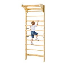 VEVOR Swedish Ladder Wall Gym 2-in-1 10-Level 220 LBS Loading Indoor Jungle Gym