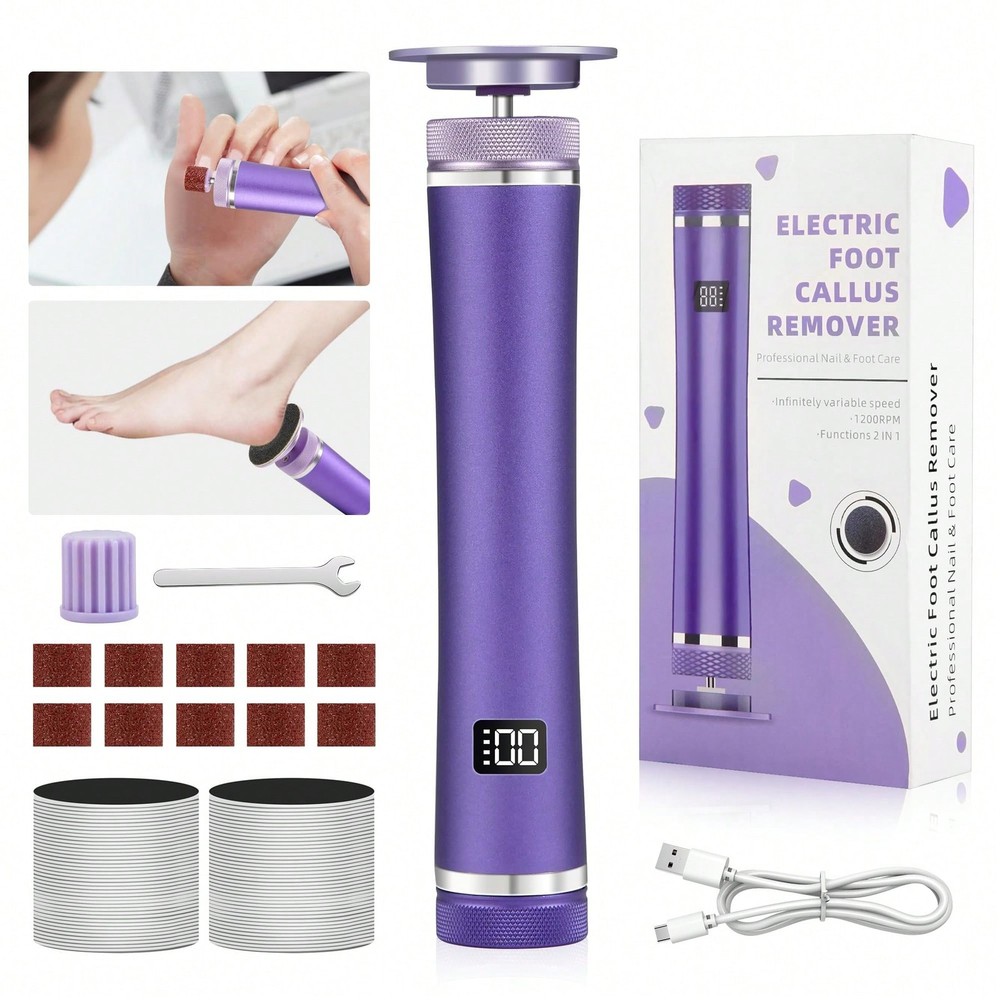 2000mAh Electric Foot Callus Remover 12-Speed Pedicure Tool LED Display