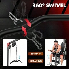 LAT Pulldown Bar & D Handle Attachment For Cable Machine Tricep Back Arm Workout