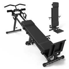 Total Home Gym w/Over 50 Exercises,400LB Cap, 5 height levels 70% less space BLK