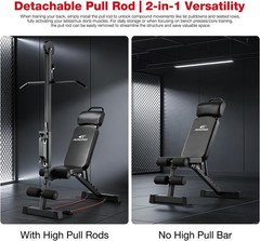 12-in-1 Home Gym LAT Pull Down & High Pulley System Full Body Training Machine