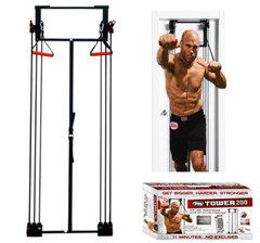Tower 200 Door Gym by Body By Jake with Chart Guide NEW in Box + Bonus Straight