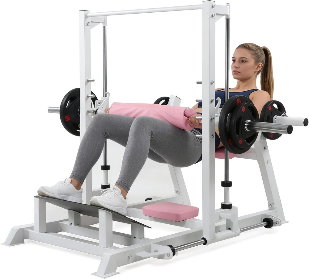 Heavy Duty Hip Thrust & Glute Bridge Machine,770 lbs Plate-Loaded Power Rack