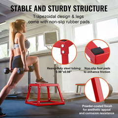 VEVOR Plyometric Jump Boxes, 12/18/24/30 Inch Plyo Box, Platform and Jumping Agi