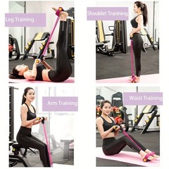 6-Tube Elastic Yoga Pedal Pull Rope Fitness Resistance Band For Full Body Wor…