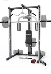 DONOWSmith Machine Power Cage Power Rack Squat Rack with Smith Bar Home Gym Syst