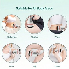 Full Body Massager with 5 Heads & 3 Washable Pads – For Abdomen, Waist, Arms …