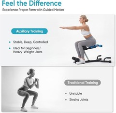 Deep Squat Machine Adjustable,All-in-One Squat Trainer w/Push Up Handle,300 lbs