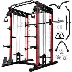 Home Gym System Workout Station Smith Machine Strength Training Weight Stacks