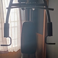 CAP Adjustable Home Gym Lat Pulldown Cable Pulley w/ Weight Stack Black/Red