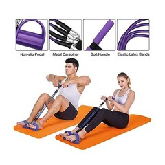 Pedal Resistance Band, 4-Tube Elastic Pull Rope, Sit-up Equipme… FAST USA SHIP
