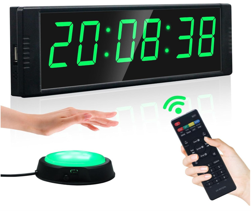 Gym Clock for Home Gym Workout with Start/Stop Button Interval Timer for Plug-in