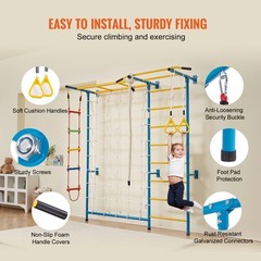 VEVOR Wall Gym for Kids 7 in 1 Steel Indoor Kids Gym for Exercise Climbing Toys