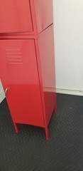VINTAGE 1999 IKEA PS DISCONTINUED METAL STORAGE -GYM LOCKER RED KEY LOCKABLE