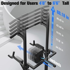 Sportsroyals Power Tower Dip Station Pull Up Bar ,Workout Equipment- Black-01
