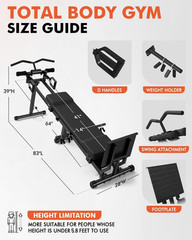 GMWD Total Home Gym with Detachable Footplate,Swing Attachment and Weight Holder