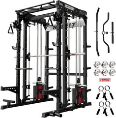 M2 3D Smith Machine & 286.6LB Built-In Weight Stack with Cable Crossover System,